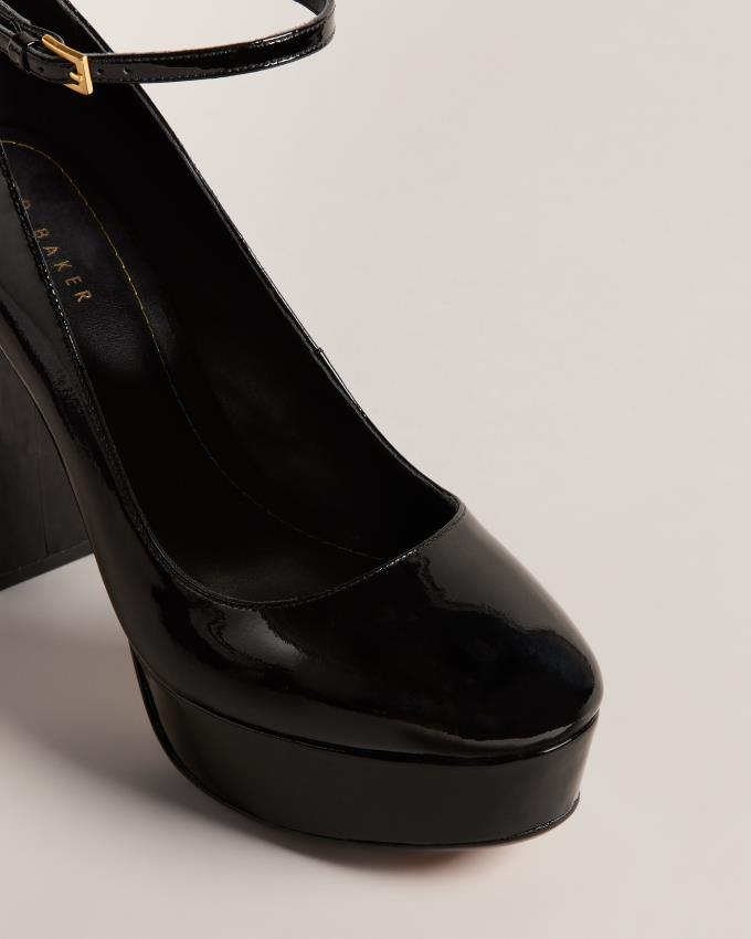 Chaussures à Talons Ted Baker Patent Faux Leather Platform Heels Noir Femme | LXO-81644810